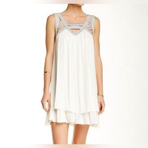 Altar’d State Embroidered Ivory Mini Dress Size SNWOT